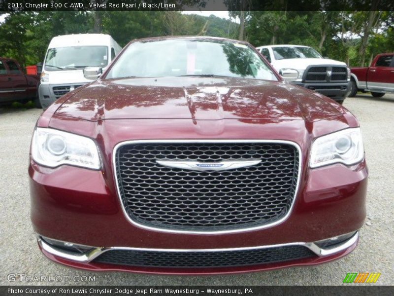 Velvet Red Pearl / Black/Linen 2015 Chrysler 300 C AWD