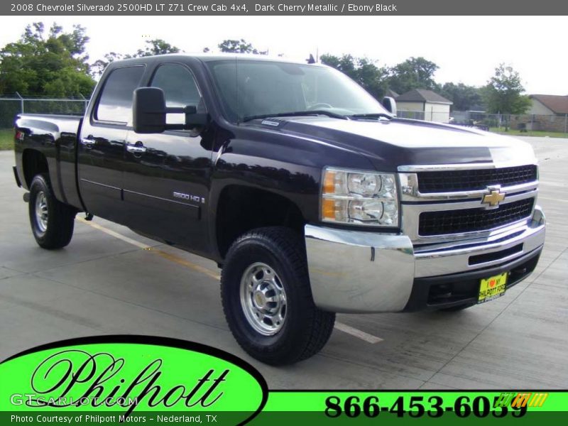 Dark Cherry Metallic / Ebony Black 2008 Chevrolet Silverado 2500HD LT Z71 Crew Cab 4x4
