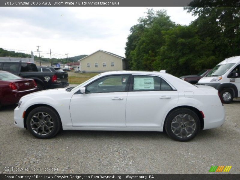Bright White / Black/Ambassador Blue 2015 Chrysler 300 S AWD