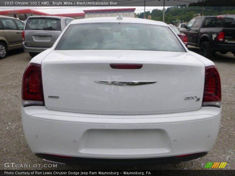 Bright White / Black/Ambassador Blue 2015 Chrysler 300 S AWD