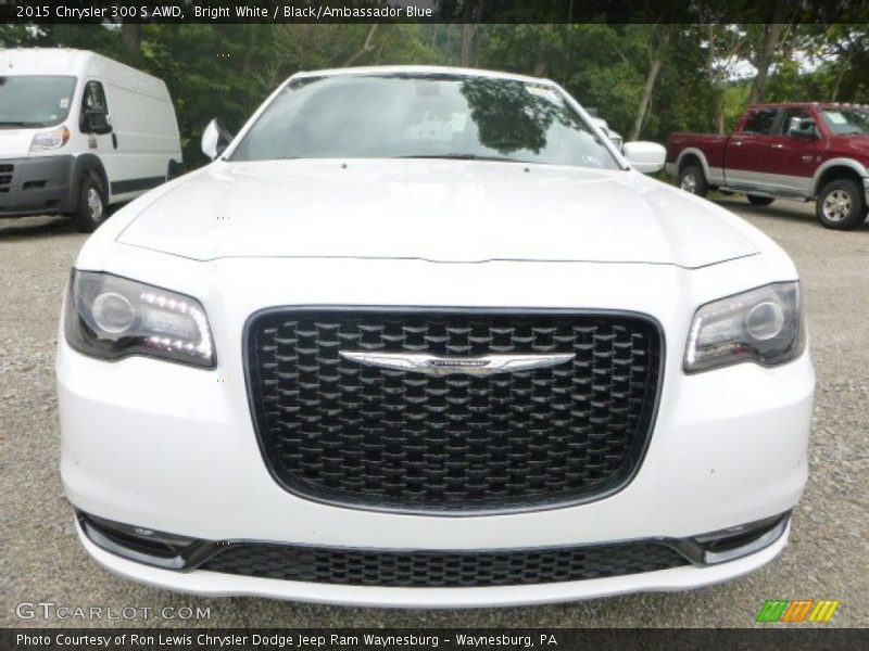 Bright White / Black/Ambassador Blue 2015 Chrysler 300 S AWD
