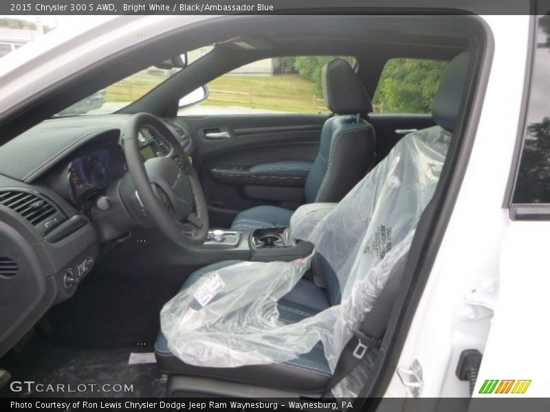 Bright White / Black/Ambassador Blue 2015 Chrysler 300 S AWD