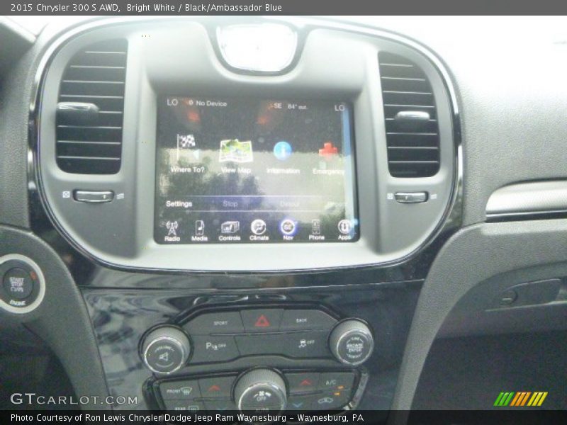 Bright White / Black/Ambassador Blue 2015 Chrysler 300 S AWD