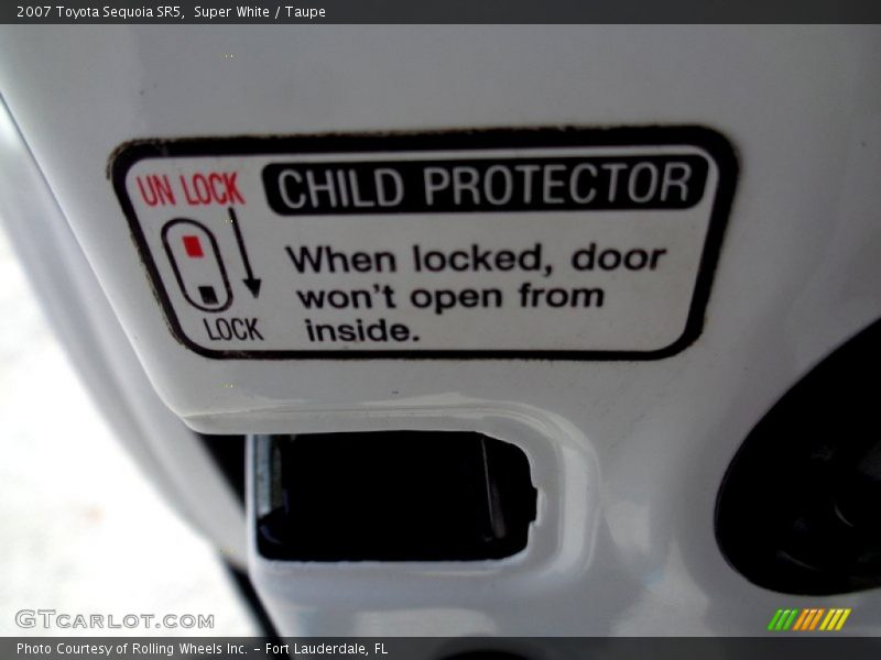 Info Tag of 2007 Sequoia SR5
