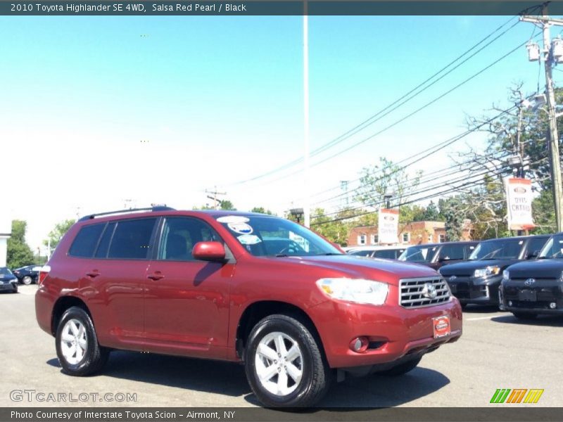Salsa Red Pearl / Black 2010 Toyota Highlander SE 4WD
