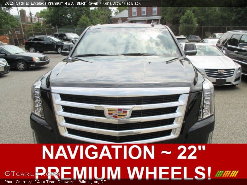 Black Raven / Kona Brown/Jet Black 2015 Cadillac Escalade Premium 4WD