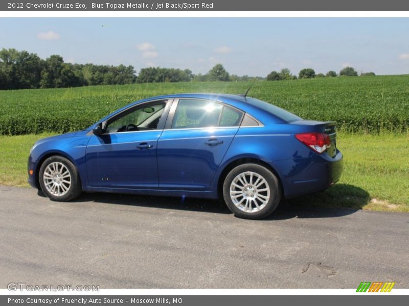 Blue Topaz Metallic / Jet Black/Sport Red 2012 Chevrolet Cruze Eco