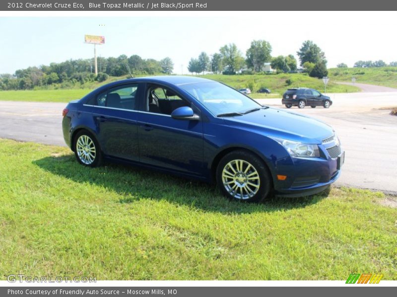 Blue Topaz Metallic / Jet Black/Sport Red 2012 Chevrolet Cruze Eco