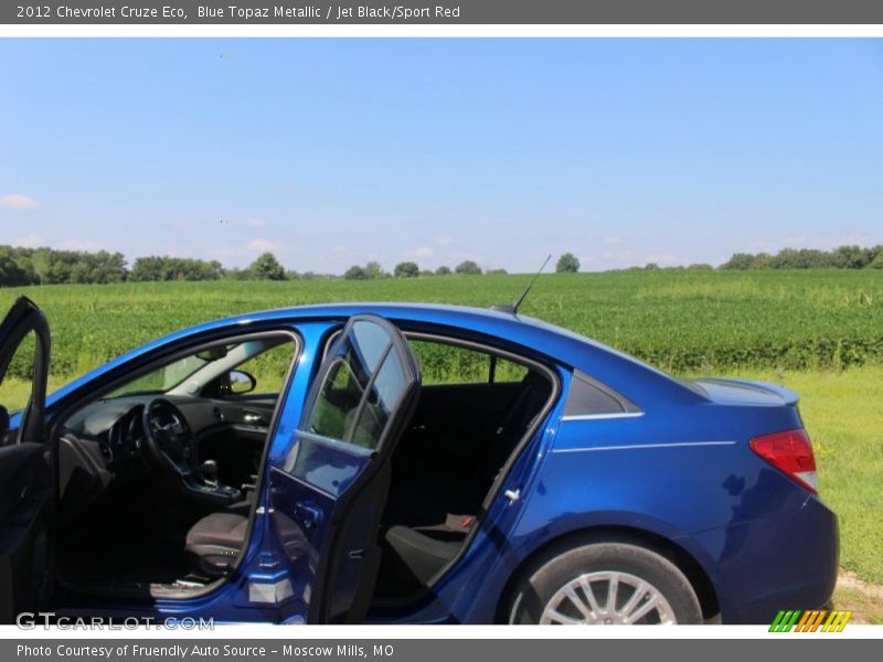 Blue Topaz Metallic / Jet Black/Sport Red 2012 Chevrolet Cruze Eco