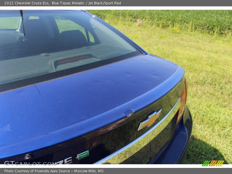 Blue Topaz Metallic / Jet Black/Sport Red 2012 Chevrolet Cruze Eco