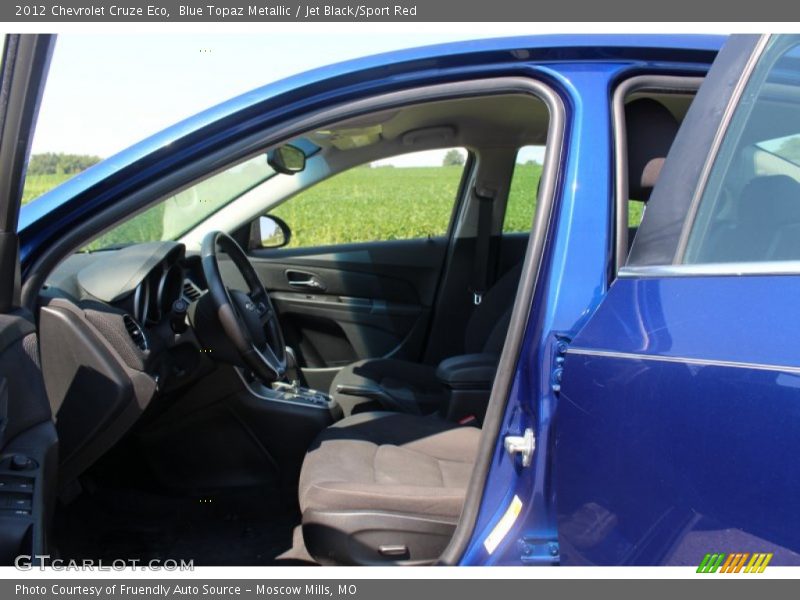 Blue Topaz Metallic / Jet Black/Sport Red 2012 Chevrolet Cruze Eco