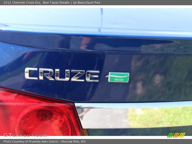 Blue Topaz Metallic / Jet Black/Sport Red 2012 Chevrolet Cruze Eco