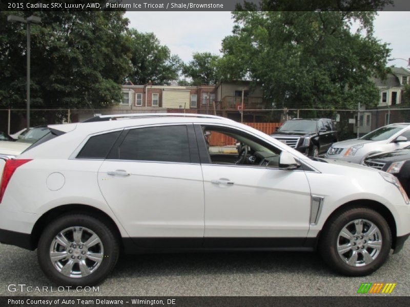 Platinum Ice Tricoat / Shale/Brownstone 2015 Cadillac SRX Luxury AWD