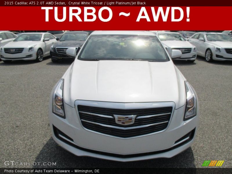 Crystal White Tricoat / Light Platinum/Jet Black 2015 Cadillac ATS 2.0T AWD Sedan