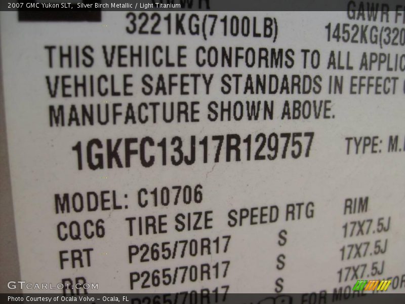 Silver Birch Metallic / Light Titanium 2007 GMC Yukon SLT