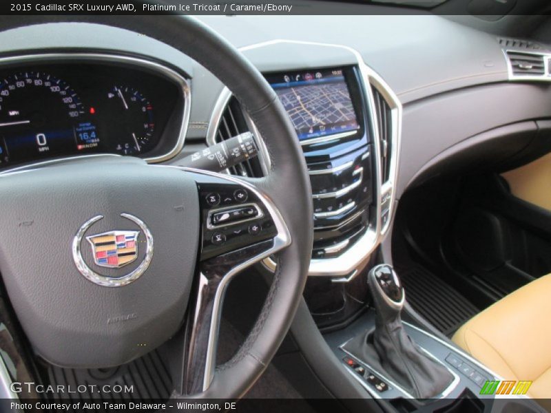 Platinum Ice Tricoat / Caramel/Ebony 2015 Cadillac SRX Luxury AWD