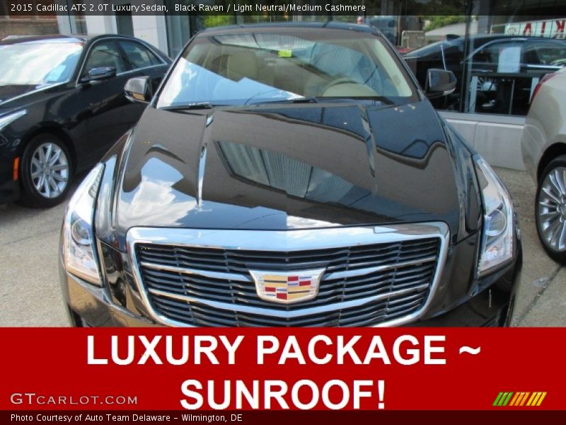 Black Raven / Light Neutral/Medium Cashmere 2015 Cadillac ATS 2.0T Luxury Sedan