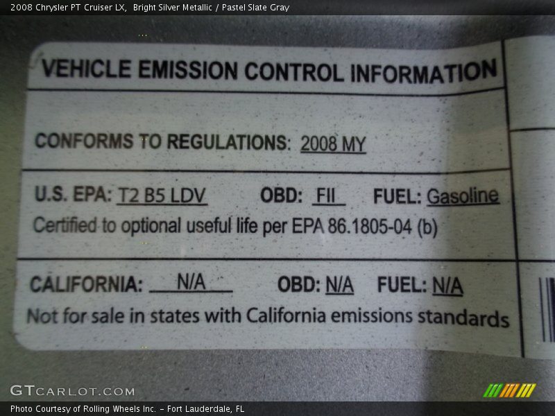 Bright Silver Metallic / Pastel Slate Gray 2008 Chrysler PT Cruiser LX