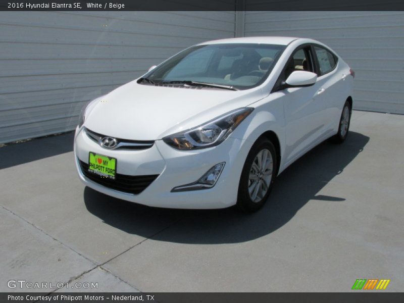 White / Beige 2016 Hyundai Elantra SE