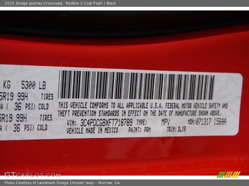 Redline 2 Coat Pearl / Black 2015 Dodge Journey Crossroad