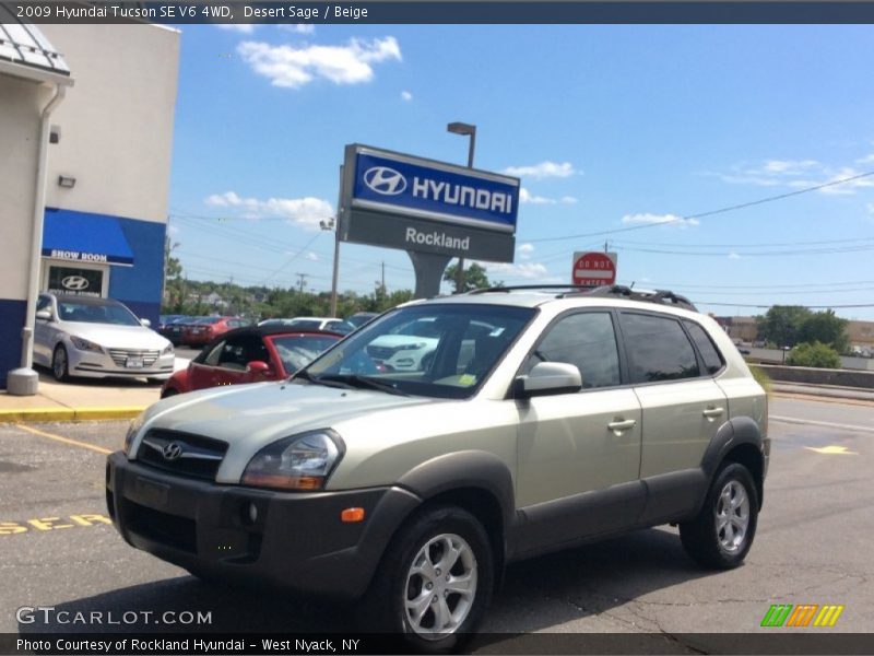 Desert Sage / Beige 2009 Hyundai Tucson SE V6 4WD