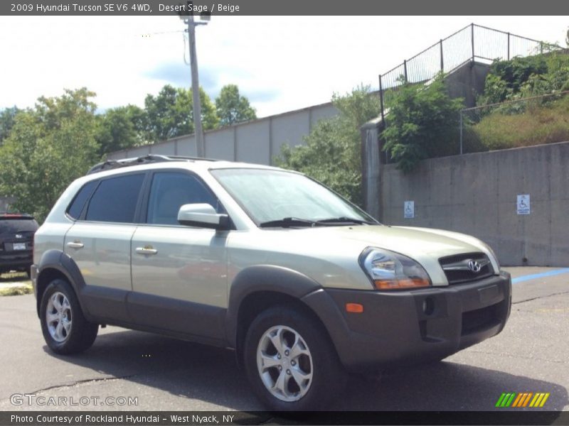 Desert Sage / Beige 2009 Hyundai Tucson SE V6 4WD