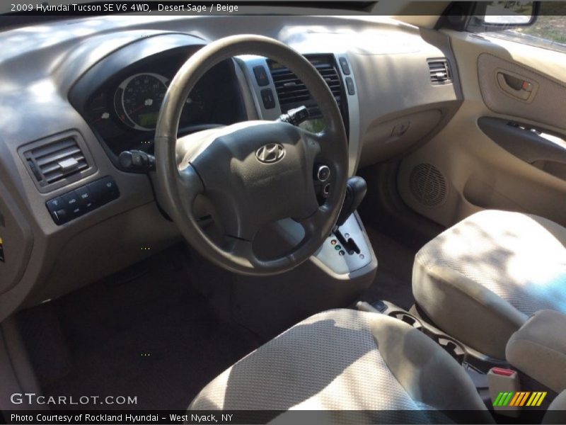 Desert Sage / Beige 2009 Hyundai Tucson SE V6 4WD