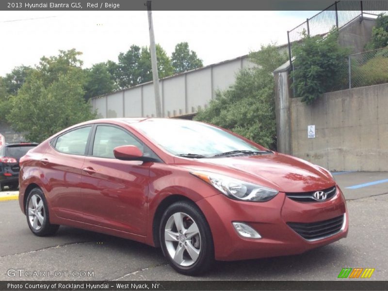 Red / Beige 2013 Hyundai Elantra GLS
