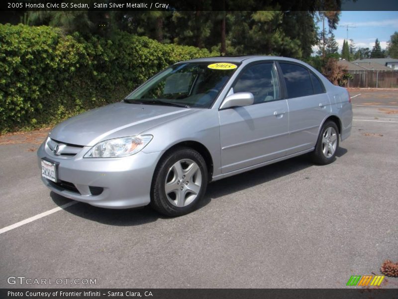 Satin Silver Metallic / Gray 2005 Honda Civic EX Sedan
