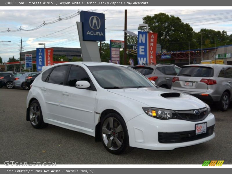 Aspen White / Carbon Black/Graphite Gray Alcantara 2008 Subaru Impreza WRX STi