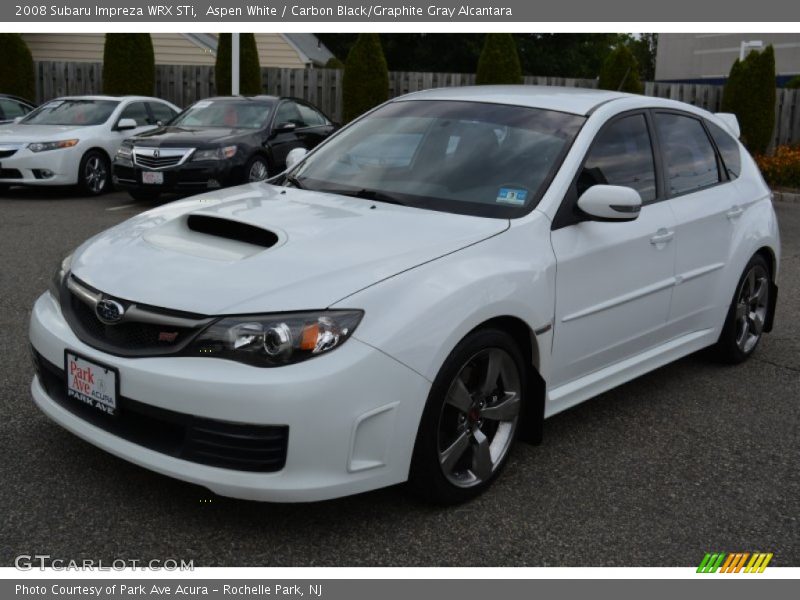 Aspen White / Carbon Black/Graphite Gray Alcantara 2008 Subaru Impreza WRX STi