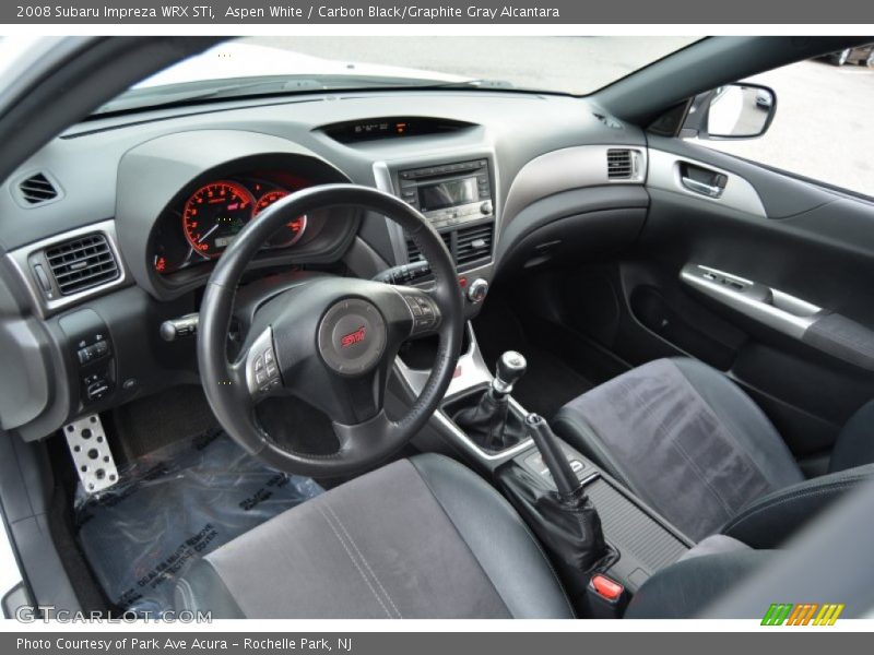 Aspen White / Carbon Black/Graphite Gray Alcantara 2008 Subaru Impreza WRX STi