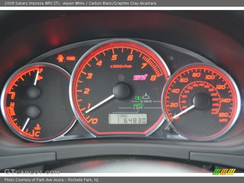 Aspen White / Carbon Black/Graphite Gray Alcantara 2008 Subaru Impreza WRX STi