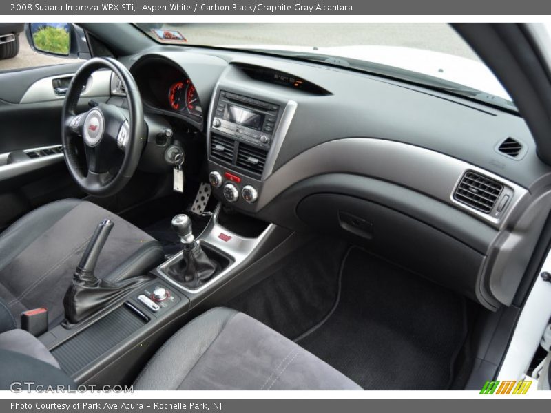 Aspen White / Carbon Black/Graphite Gray Alcantara 2008 Subaru Impreza WRX STi