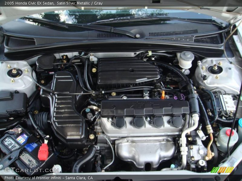 Satin Silver Metallic / Gray 2005 Honda Civic EX Sedan