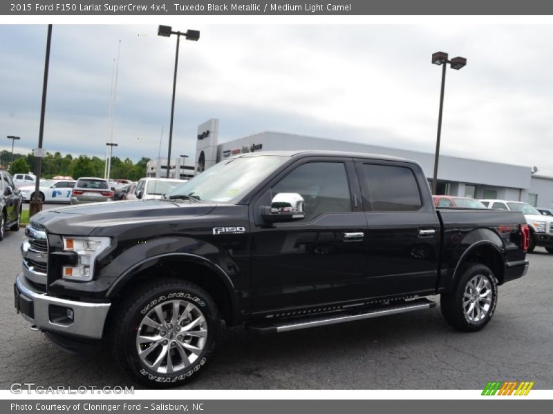 Tuxedo Black Metallic / Medium Light Camel 2015 Ford F150 Lariat SuperCrew 4x4