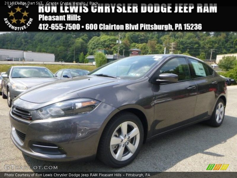 Granite Crystal Metallic / Black 2016 Dodge Dart SXT