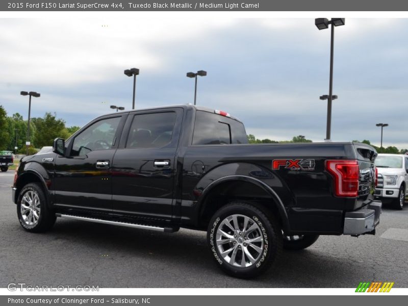 Tuxedo Black Metallic / Medium Light Camel 2015 Ford F150 Lariat SuperCrew 4x4