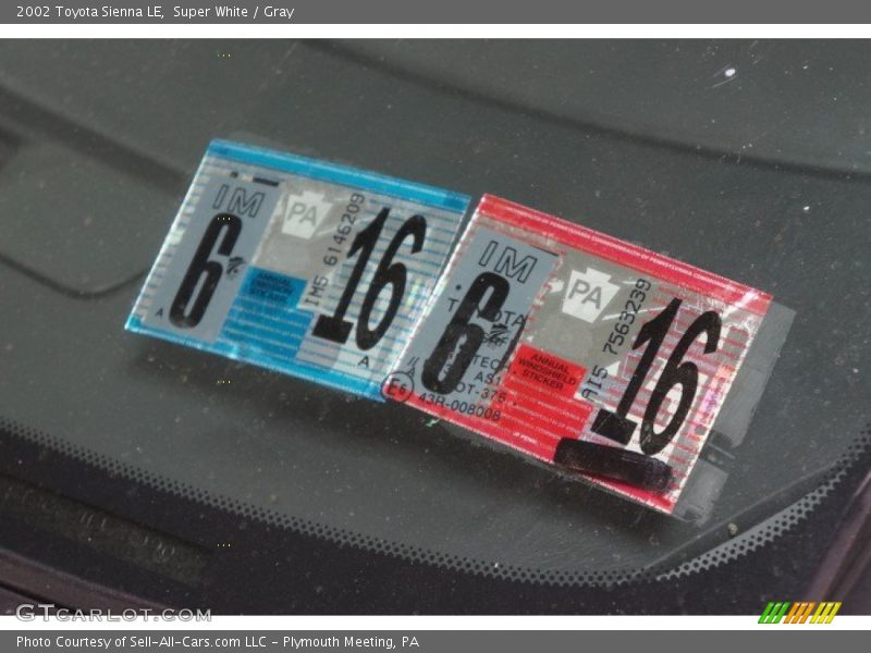 Super White / Gray 2002 Toyota Sienna LE