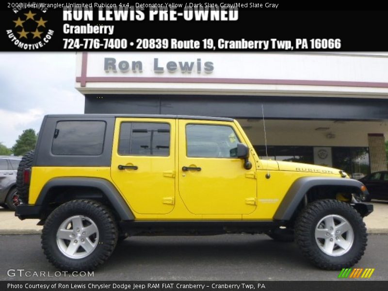 Detonator Yellow / Dark Slate Gray/Med Slate Gray 2008 Jeep Wrangler Unlimited Rubicon 4x4