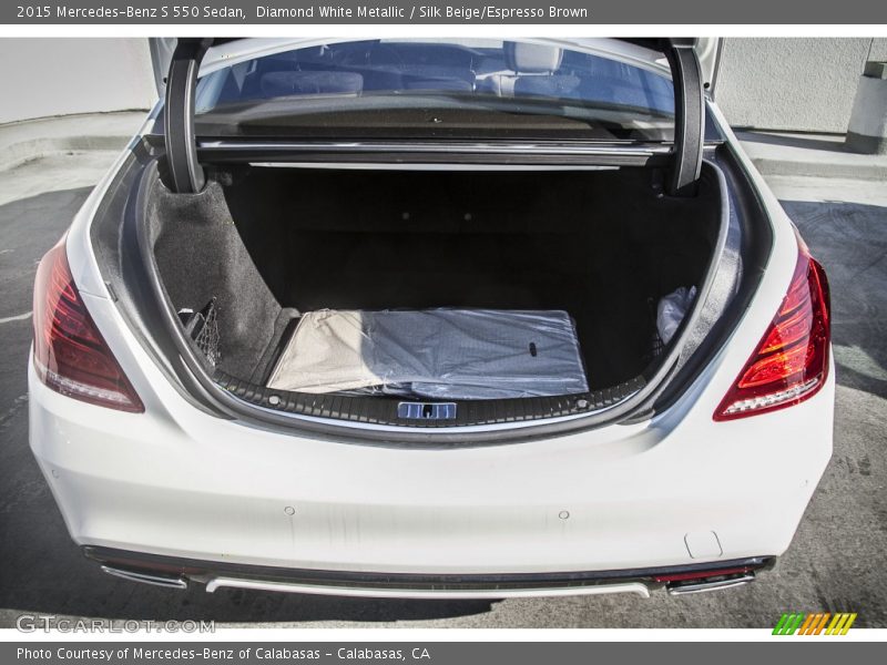 Diamond White Metallic / Silk Beige/Espresso Brown 2015 Mercedes-Benz S 550 Sedan