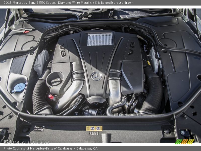 Diamond White Metallic / Silk Beige/Espresso Brown 2015 Mercedes-Benz S 550 Sedan