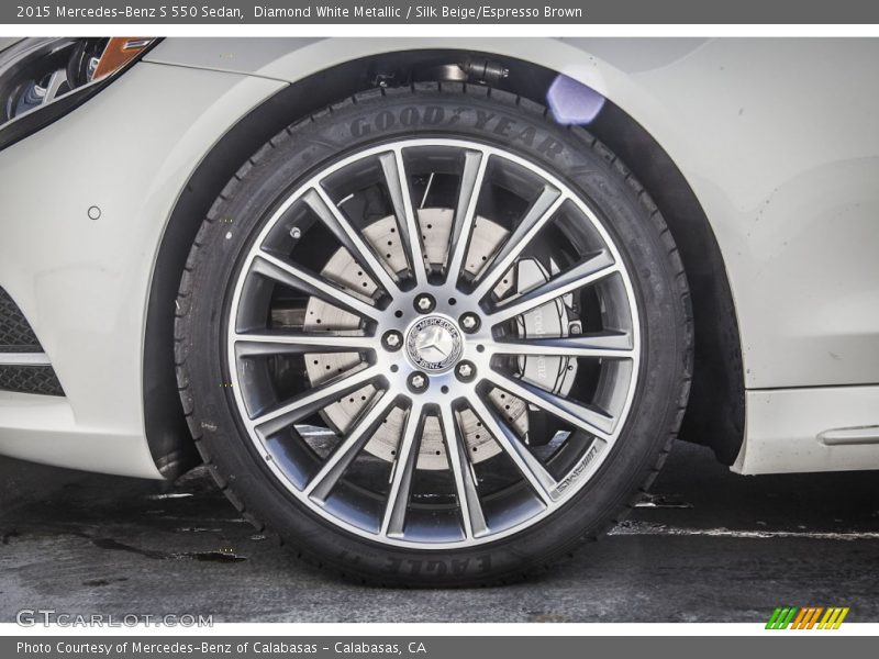 Diamond White Metallic / Silk Beige/Espresso Brown 2015 Mercedes-Benz S 550 Sedan