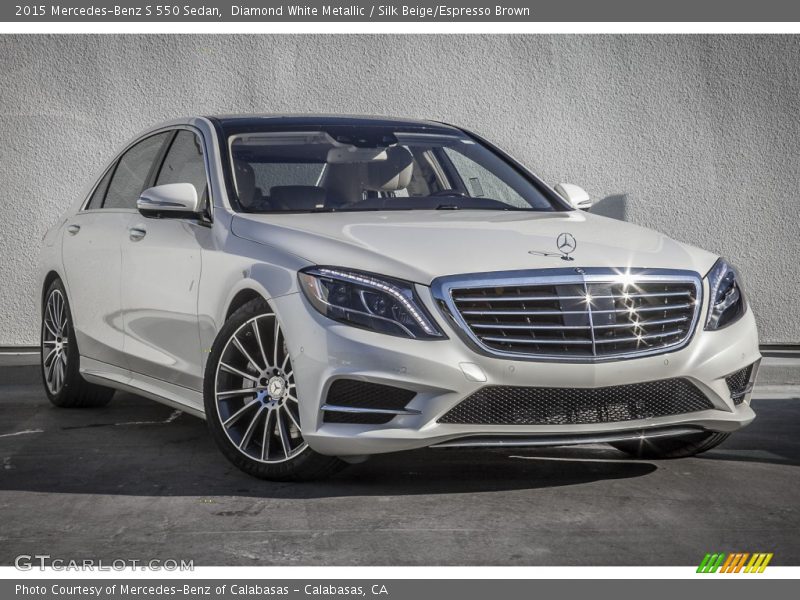 Diamond White Metallic / Silk Beige/Espresso Brown 2015 Mercedes-Benz S 550 Sedan