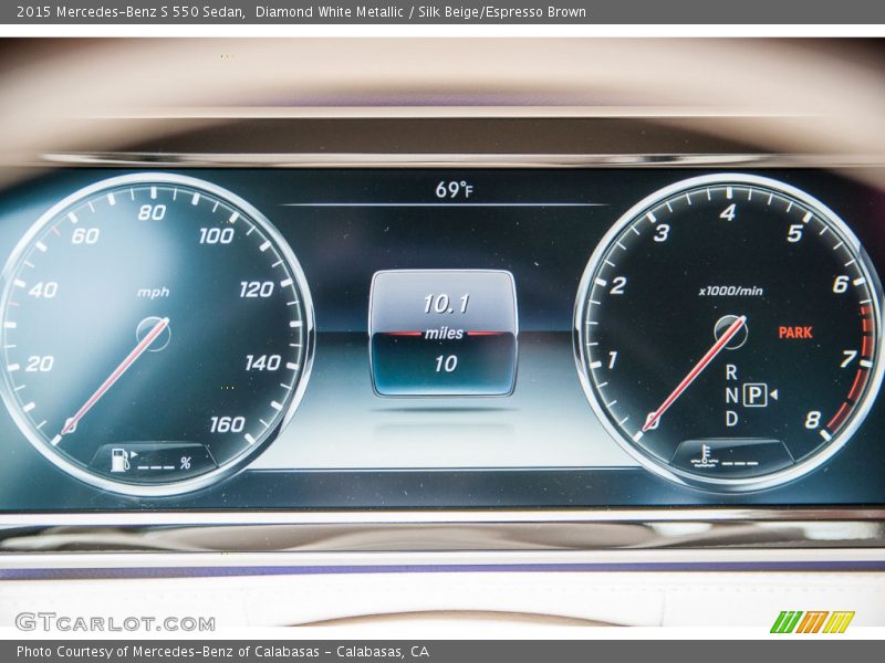Diamond White Metallic / Silk Beige/Espresso Brown 2015 Mercedes-Benz S 550 Sedan