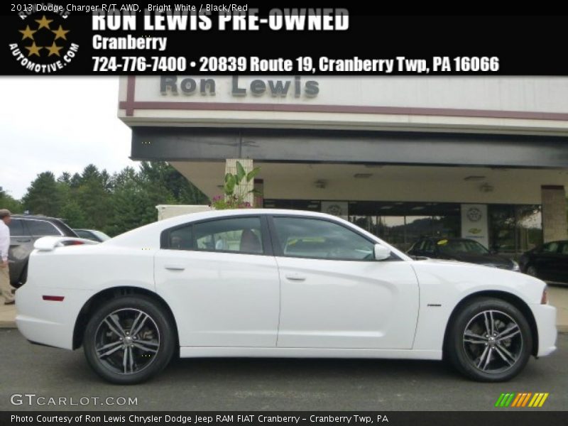 Bright White / Black/Red 2013 Dodge Charger R/T AWD