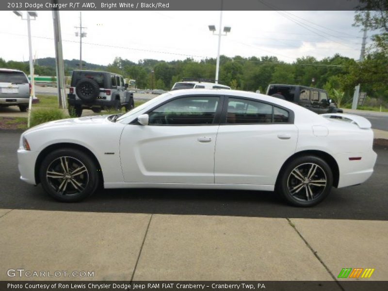 Bright White / Black/Red 2013 Dodge Charger R/T AWD