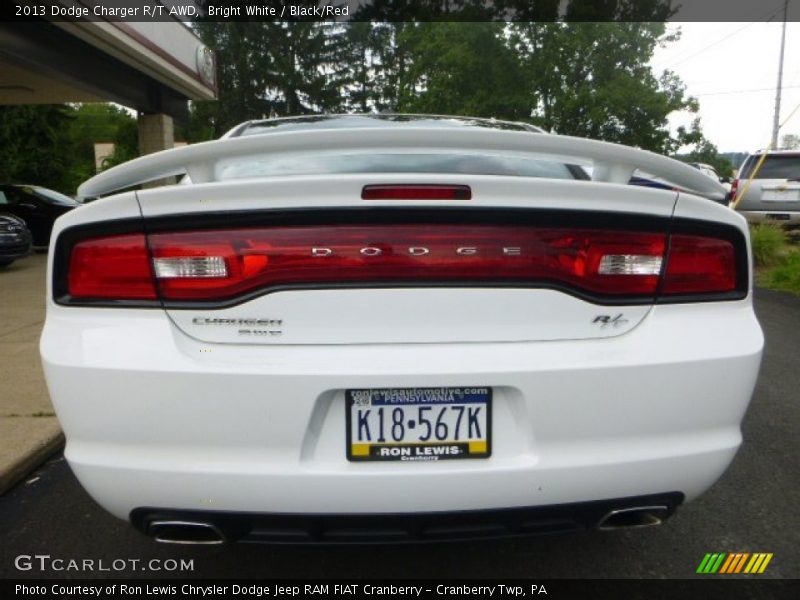 Bright White / Black/Red 2013 Dodge Charger R/T AWD