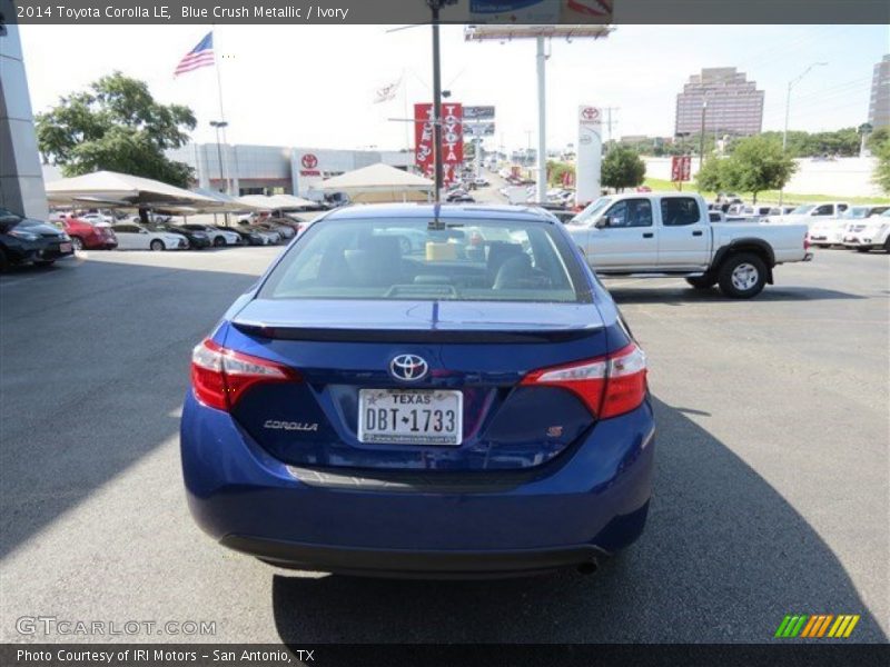 Blue Crush Metallic / Ivory 2014 Toyota Corolla LE