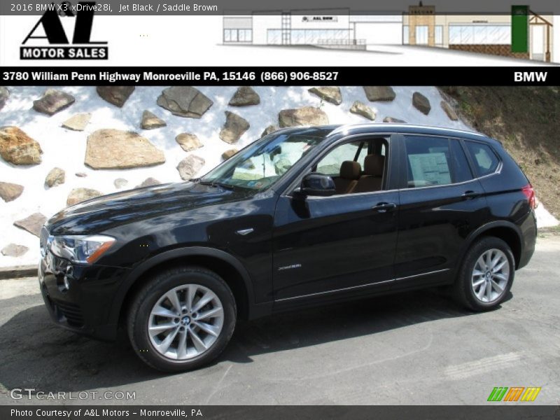 Jet Black / Saddle Brown 2016 BMW X3 xDrive28i